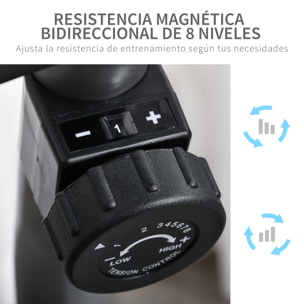 Bicicleta Estática Reclinada con Pantalla LCD Resistencia Magnética de 8 Niveles