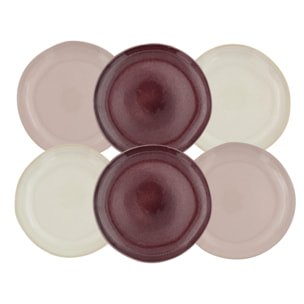 Lot de 6 grandes assiettes, TERRA
