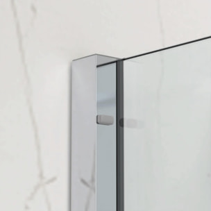 X-MOTION 120x200cm Paroi en verre coulissante Crystal Glass® 8 mm anticalcaire, avec bras et profilés chrome brillant (SATBWIXM1