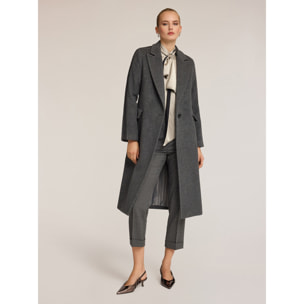 Motivi - Cappotto lungo in pura lana - Grigio