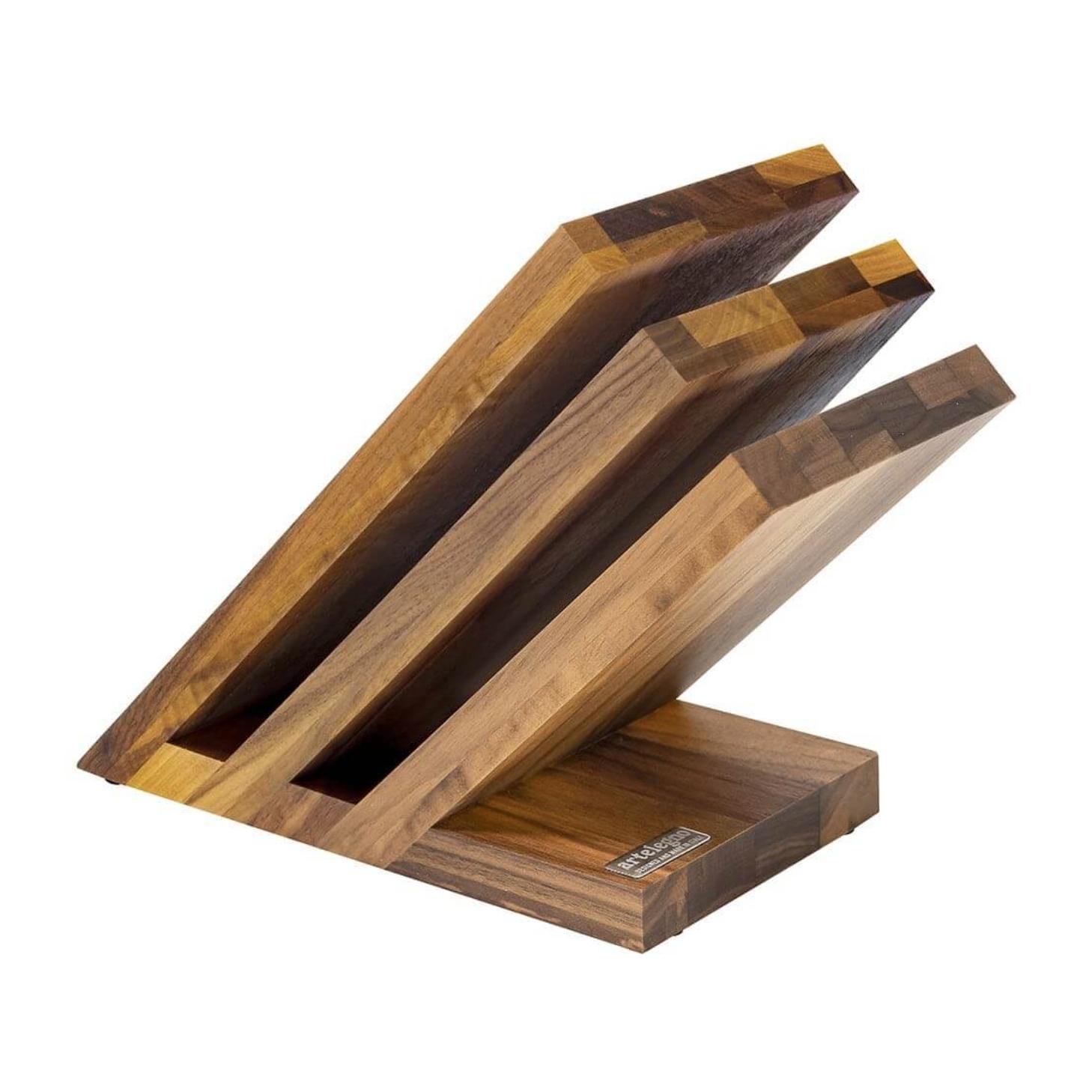 Bloc aimant├ę 6 couteaux en bois de noyer Artelegno