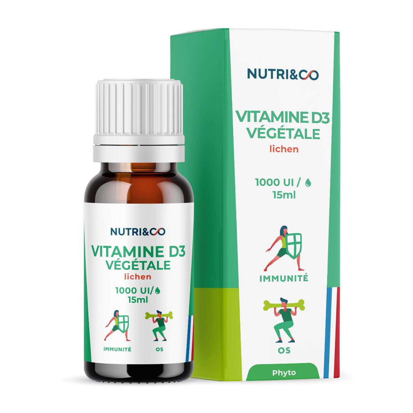 Nutri&Co Vitamine D3 Végétale Santé des Os et Immunité - 15ml