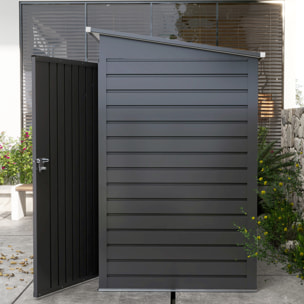 Caseta de Jardín Exterior 2,7m² 249x121x183 cm Cobertizo de Jardín Exterior con Doble Puerta 2 Ventilaciones y Pestillo Cobertizo para Terraza Patio Gris