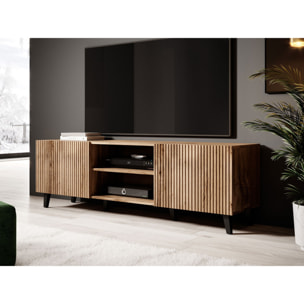 Come - meuble TV - effet bois - 2 portes et 2 niches - 150 cm - Bois