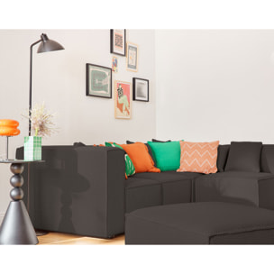 Arty - canapé modulable d'angle droit 5 places - en tissu mailles 3D - Gris foncé