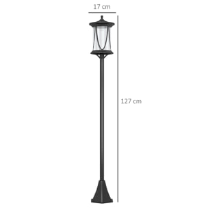 Farola Solar Luz Solar de Exterior con Panel Solar Encendido y Apagado Automático IP44 para Terraza Patio 17x17x127 cm Negro