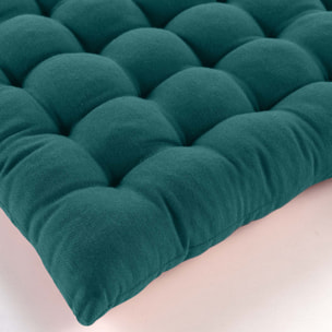 Assise matelassée en coton et polyester recyclé - Bleu Canard
