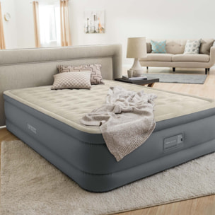 Intex Materasso Gonfiabile Dura-Beam PremAire II Matrimoniale con Pompa Elettrica e USB, 152x203x46 cm