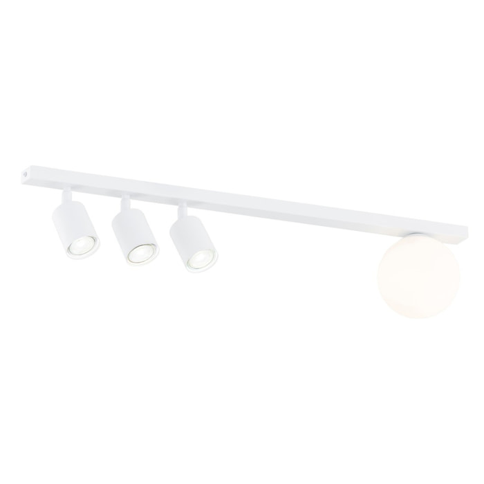 Faretto da soffitto Baster in acciaio bianco opaco