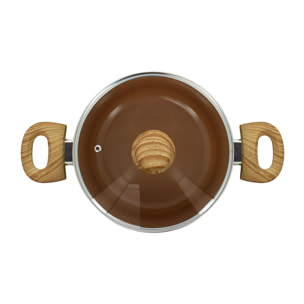 Faitout 20cm avec revêtement céramique noisette - tous feux COLORAMA