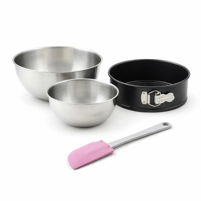 Set de 4 ustensiles de pâtisserie moule à gâteaux 2 bols et spatule pâtisserie Spécial crountries Spécial crountries Zenker  Spécial crountries