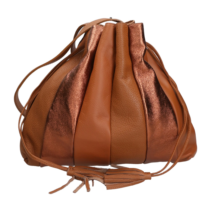 Borsa a spalla da Donna Nunzia in Vera Pelle Made in Italy 30x33x7 cm