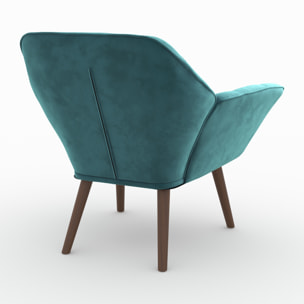 Fauteuil en velours bleu canard - Simba