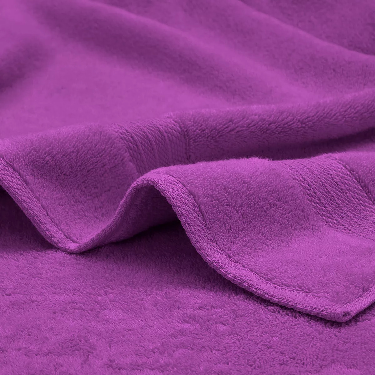 Serviette invites pur coton 550 g/m² uni violet Elea raisin