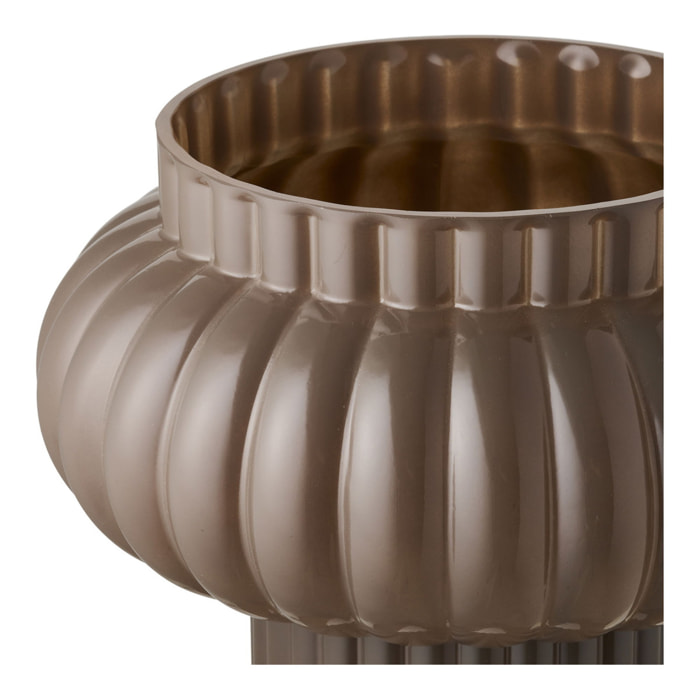 Vaso in vetro soffiato a bocca marrone ø27x27 cm