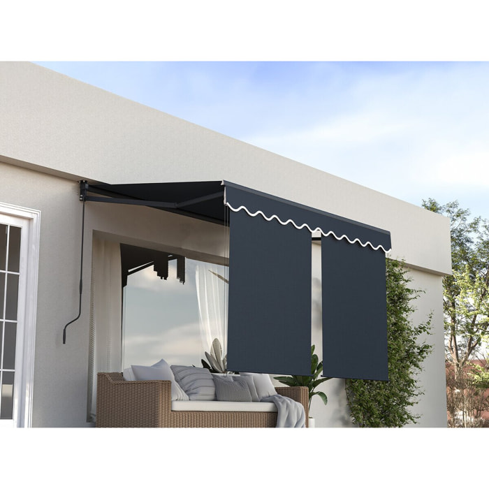 Store banne avec lambrequin en aluminium 2 x 3 m  "Shadow" - Gris anthracite