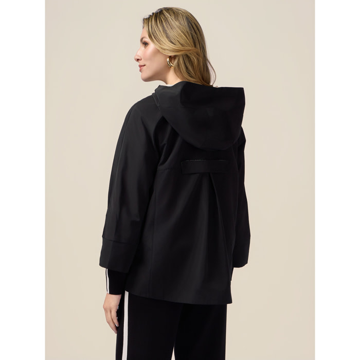 Oltre - Parka con cappuccio e zip - Nero