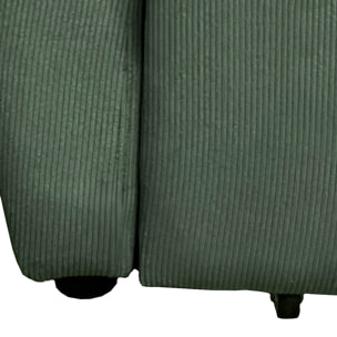 Canapé convertible en velours côtelé vert 2 places MATT