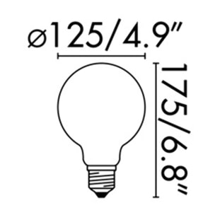 Lampadina GLOBO FILAMENTO AMBRA E27 4W 2200K Ø125