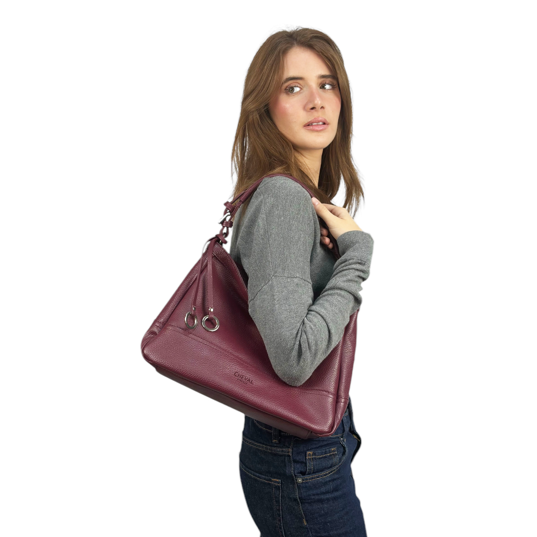 Borsa a spalla Cheval Firenze Giuditta Bordeaux