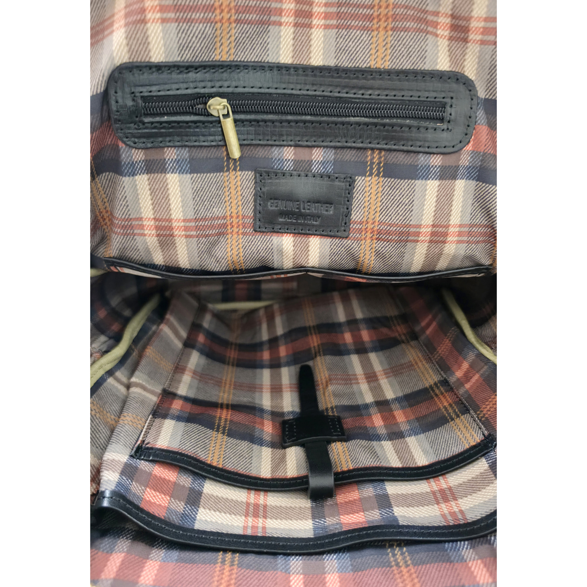 Zaino Donna in Vera Pelle, Zaino Elegante Vintage con Tasca Frontale e Chiusura con Cerniera