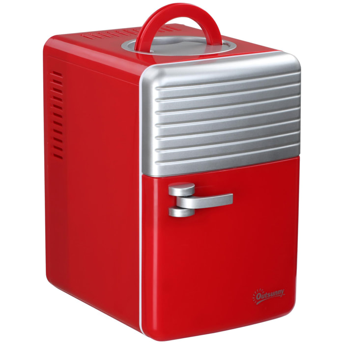 Mini réfrigérateur portable 2 en 1 froid chaud 6 L AC 220-240 V DC 12 V rouge