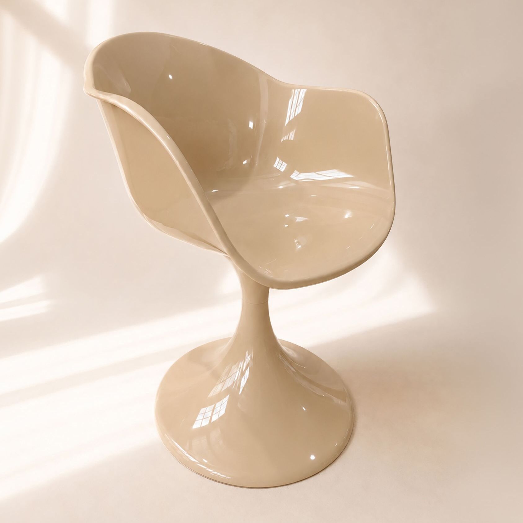 Lot de 2 fauteuils de table en résine acrylique vison GLAM