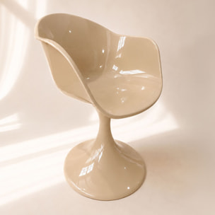 Lot de 2 fauteuils de table en résine acrylique vison GLAM