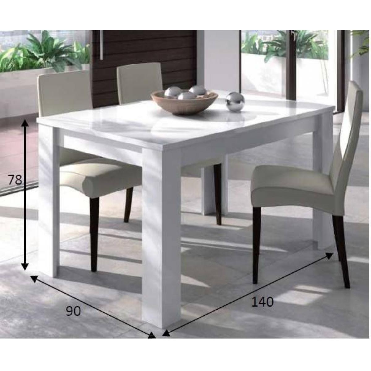 Tavolo allungabile Midland, Tavolo per sala da pranzo allungabile, Tavolo da pranzo estensibile con allunga, cm 140/190x90h78, Bianco lucido