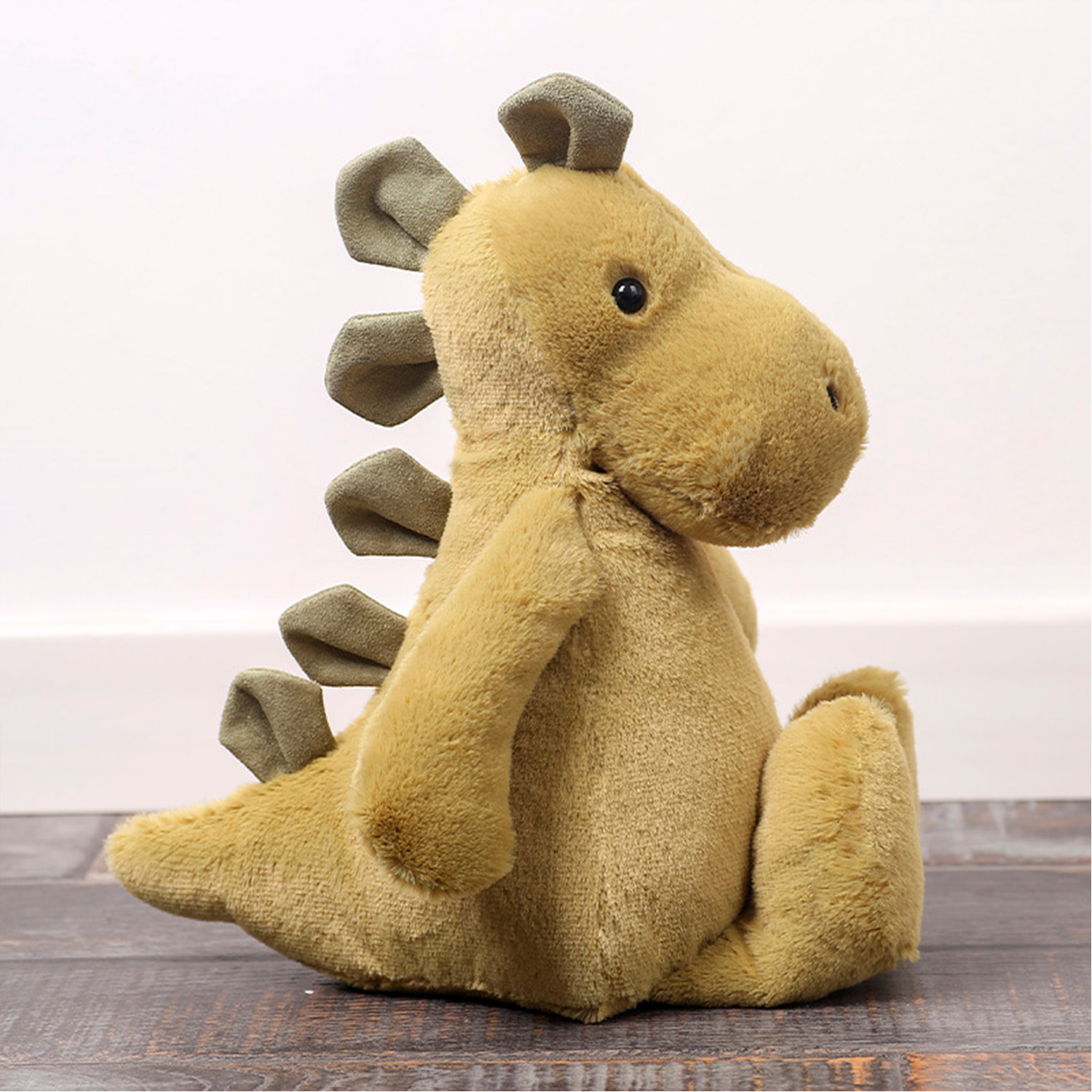 Peluche extrasuave y mullido. Diseño dinosaurio verde. 40 cm.