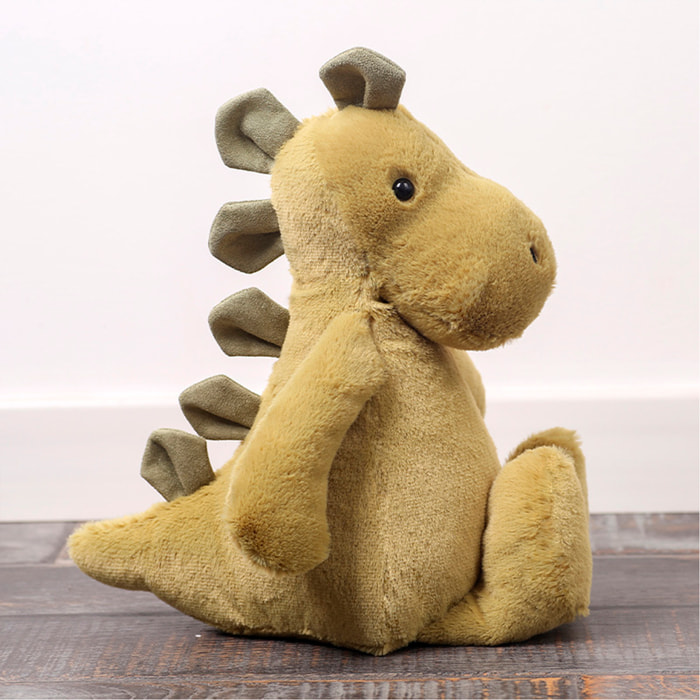 Peluche extrasuave y mullido. Diseño dinosaurio verde. 40 cm.