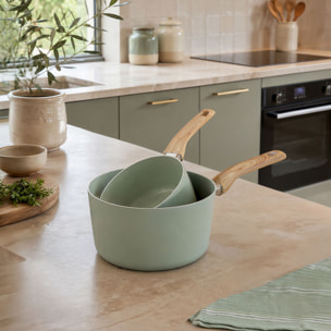 Batterie de cuisine 5 pièces en aluminium recyclé céladon - tous feux CELADON