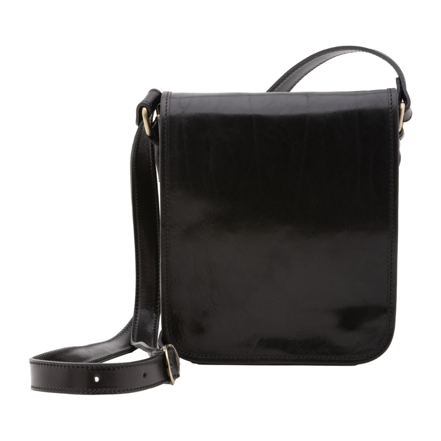 Borsa a tracolla uomo in vera pelle - Modello False - Made in Italy - 23.0 x 20.0 x 9.0 cm