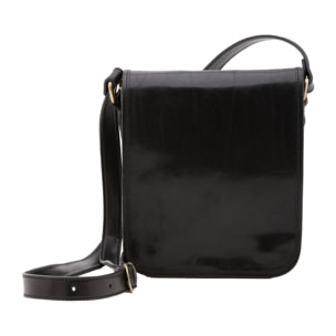 Borsa a tracolla uomo in vera pelle - Modello False - Made in Italy - 23.0 x 20.0 x 9.0 cm