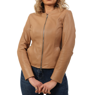 Giubbino in pelle di vitello nappa Nude-Slim Fit