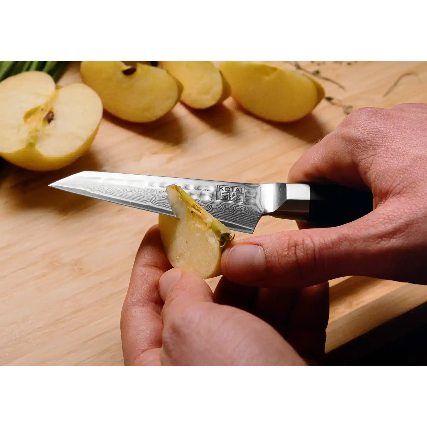 Couteau d'Office Bunka | Lame 90 mm | Acier Inoxydable Japonais Damas