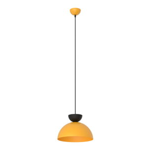 Lampada a sospensione Lunaro in acciaio color arancione