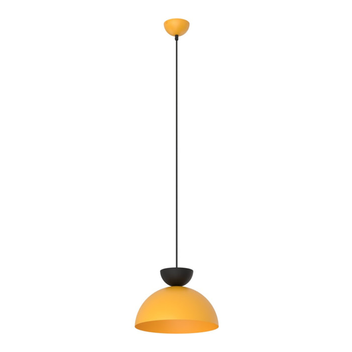Lampada a sospensione Lunaro in acciaio color arancione