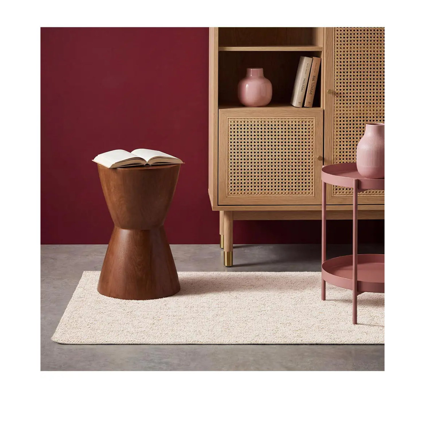 PETRA Alfombra lavable tejido en bucle en blanco, varias medidas disponibles.