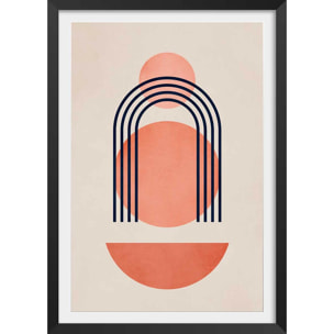Affiche dessin ""Bauhaus abstrait"" Affiche sous cadre noir