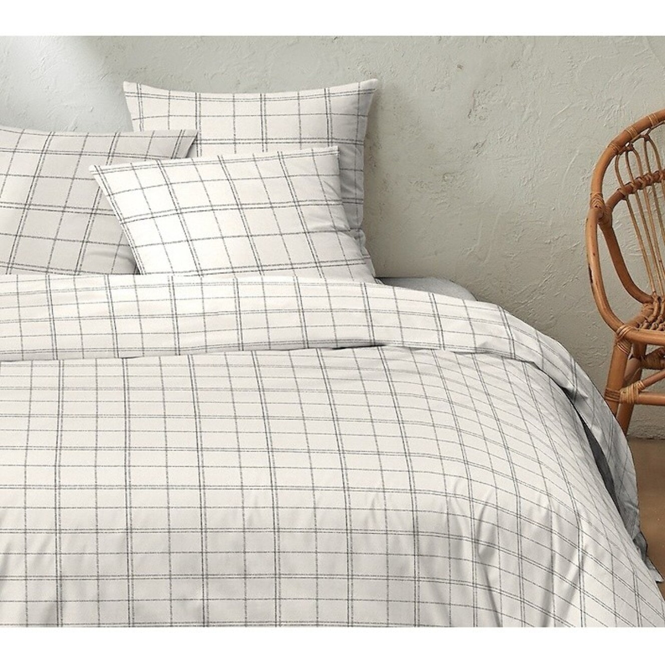 Parure Housse De Couette Prades Ecru + 2 Taies D'oreillers