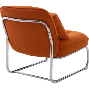 Fauteuil en velours côtelé et piètement chromé - MARVIN