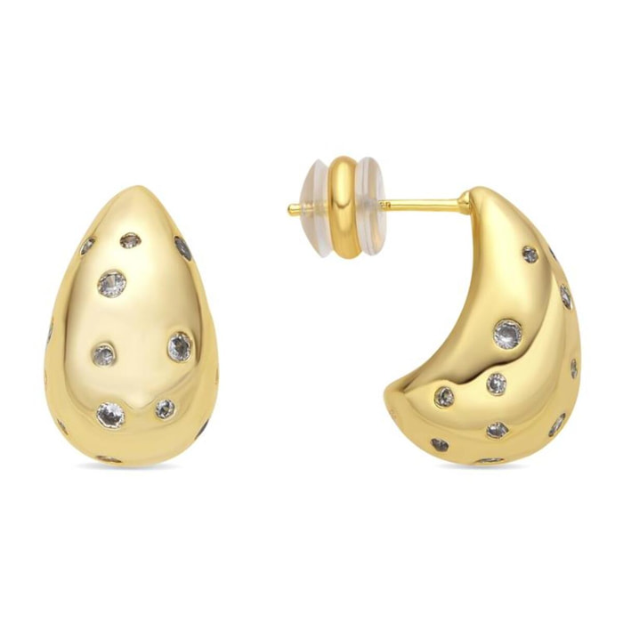 Pendientes acabado oro amarillo de 18k y Circonita Brillante