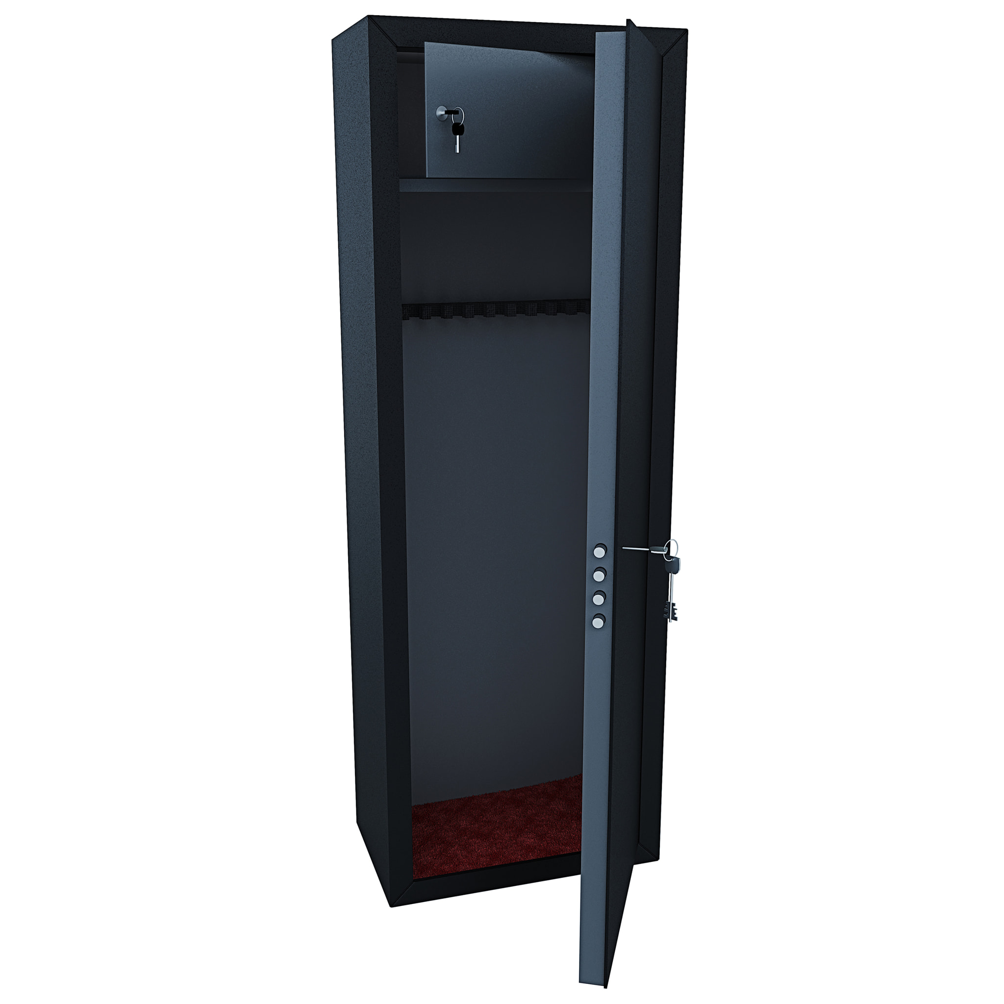 Armadio Portafucili Armi Blindato Fuciliera In Acciaio Cassetto Tesoretto Con Serratura Chiave A Doppia Mappa Cassaforte Sicura Grigio Scuro 10 Posti