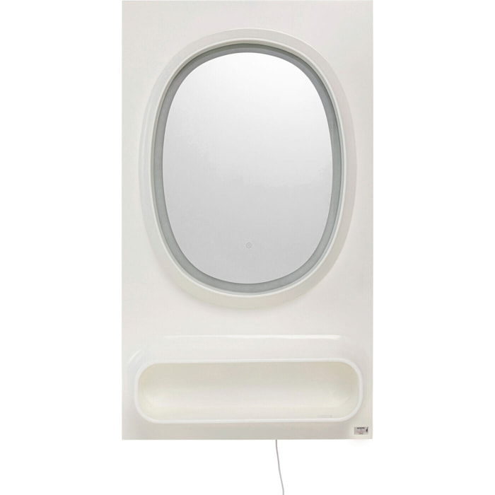 Miroir Aero LED 141x80cm blanc Kare Design