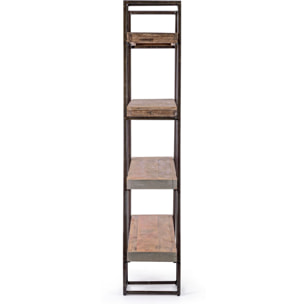 Libreria MANCHESTER in legno di mango e acciaio, 150x35x180 cm
