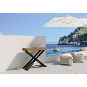 Console Extensible 90x40/290 cm Diago Sapin Teinté cadre Anthracite