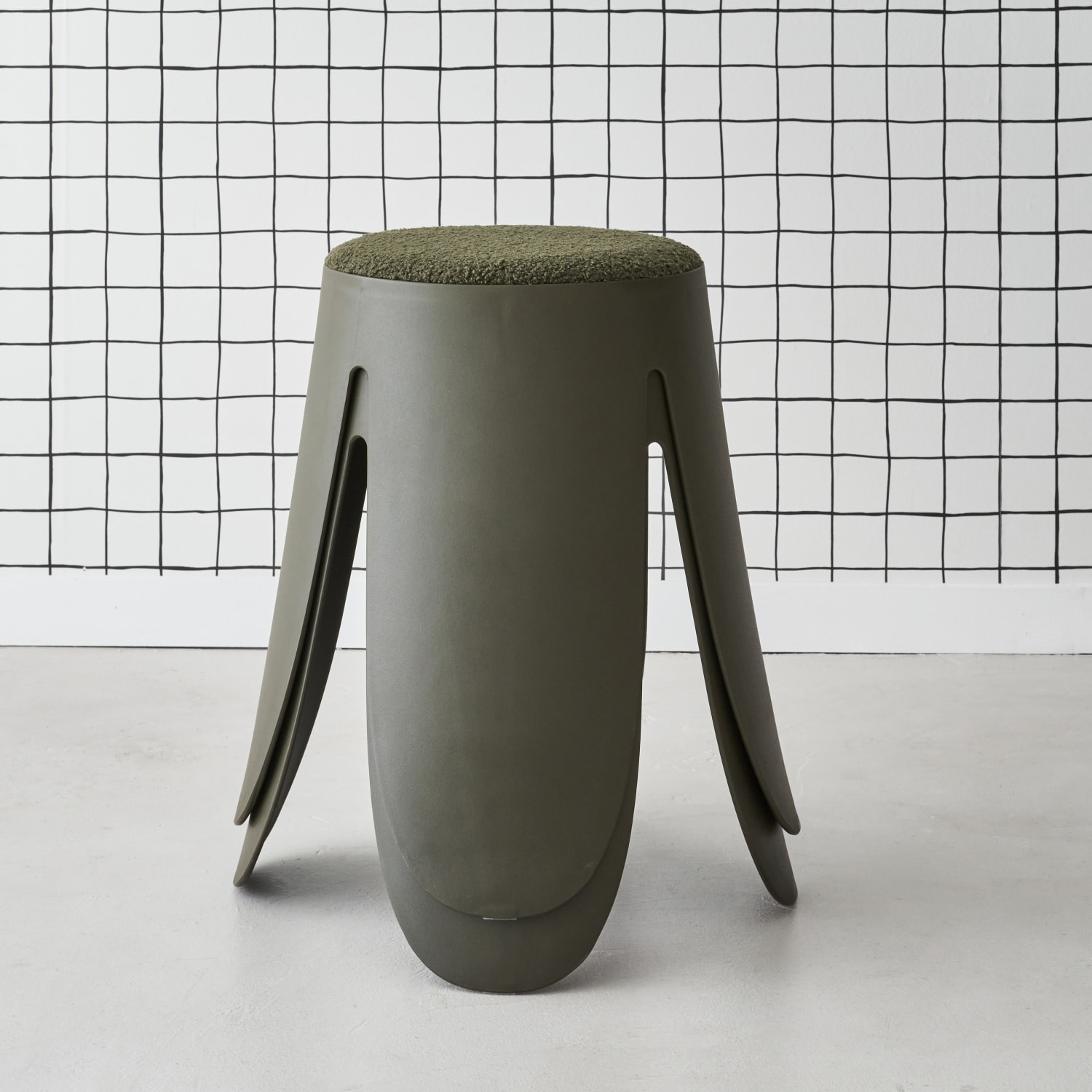 Tabouret empilable bouclette texturée (lot de 2) NIKI