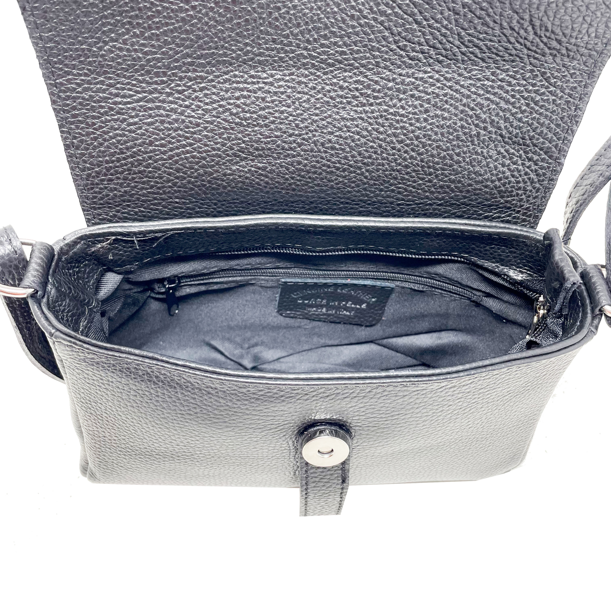 Chicca Borse - Tracollina Clutch Donna in Vera Pelle - Colore Nero