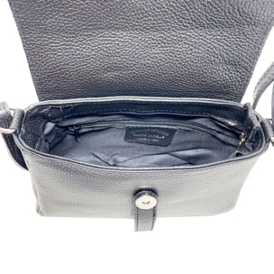 Chicca Borse - Tracollina Clutch Donna in Vera Pelle - Colore Nero